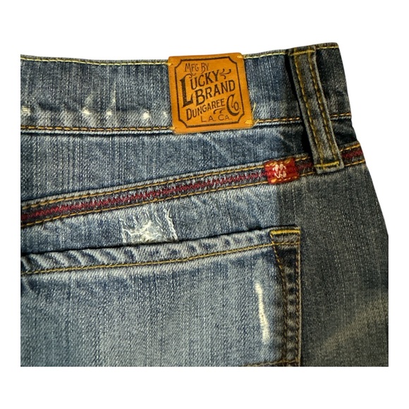 Lucky Brand Lucky Legend Patchwork Denim Maxi Skirt Peace Sign Boho Y2K Size 4 - Picture 6 of 7